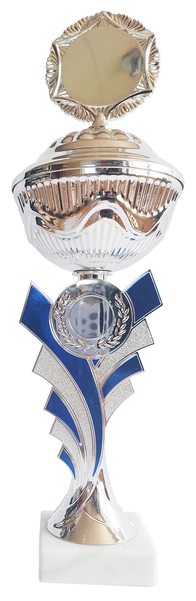 Pokale 110-D-3 Silber-Blau (3er Serie)
