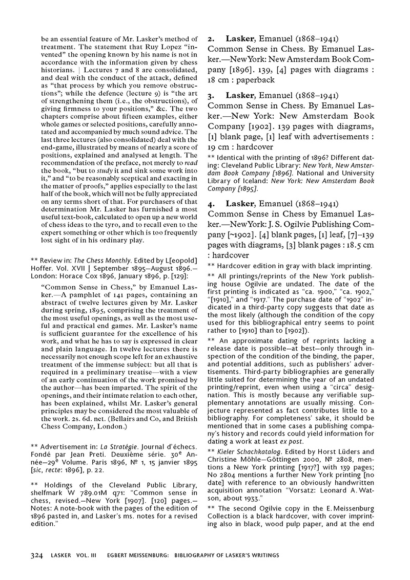 Forster_Lasker_324ipZU8AWhDT8my Buchseiten-Scan mit zwei Spalten und Literatur-Einträgen