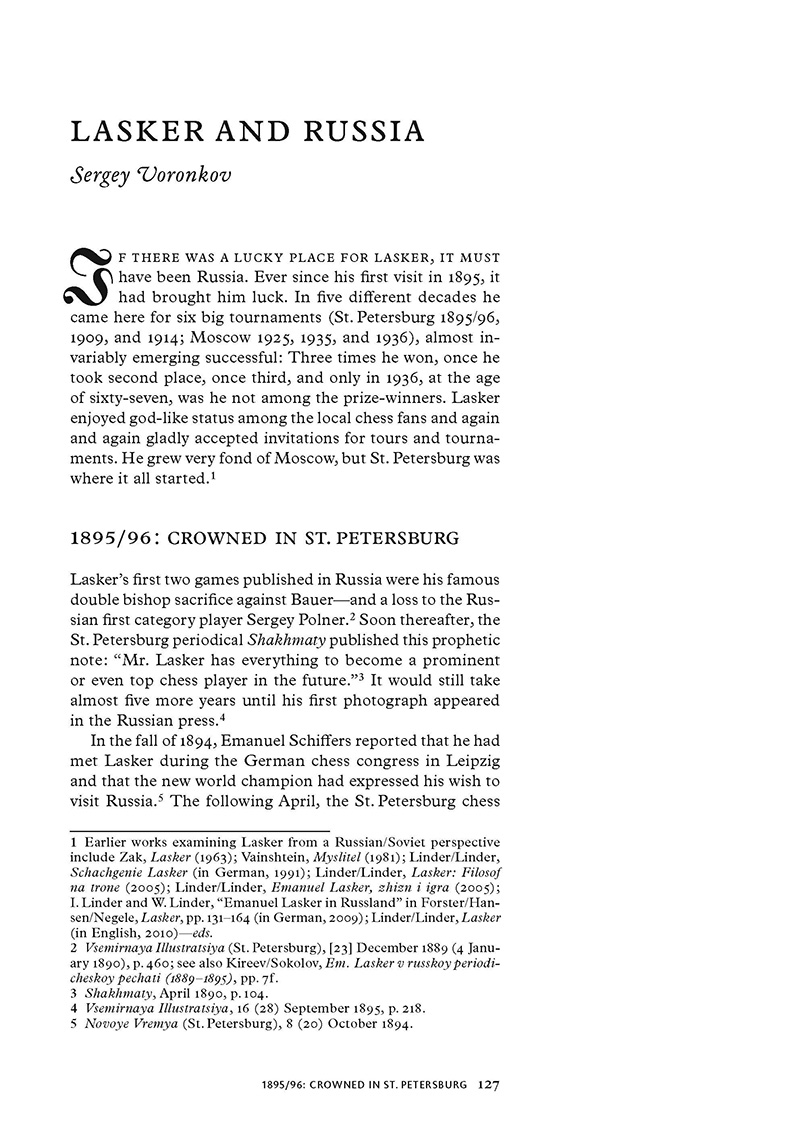 Forster_Lasker_127BbtEwJbznHWK7 Buchseite mit englischem Text: Lasker and Russia