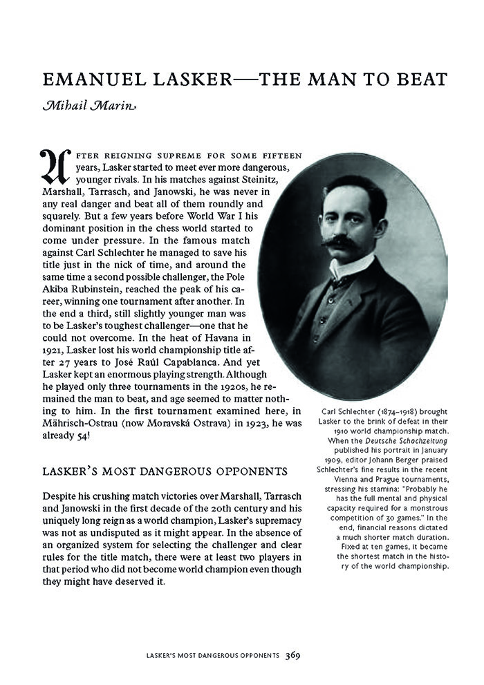 Lasker-Negele_Seite_13 Schwarzweiß-Porträt auf Buchseite mit Artikeltext