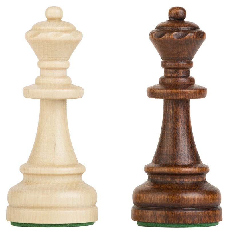 Plus je 1 Dame zu Schachfiguren Bundesliga Je 1 weiße und schwarze Holz-Dame als Ergänzung zu Schachfiguren Bundesliga; passend für Bundesliga- und Duett-Schachsets, nicht einzeln ohne Figurensatz lieferbar, Hersteller Schachversand
