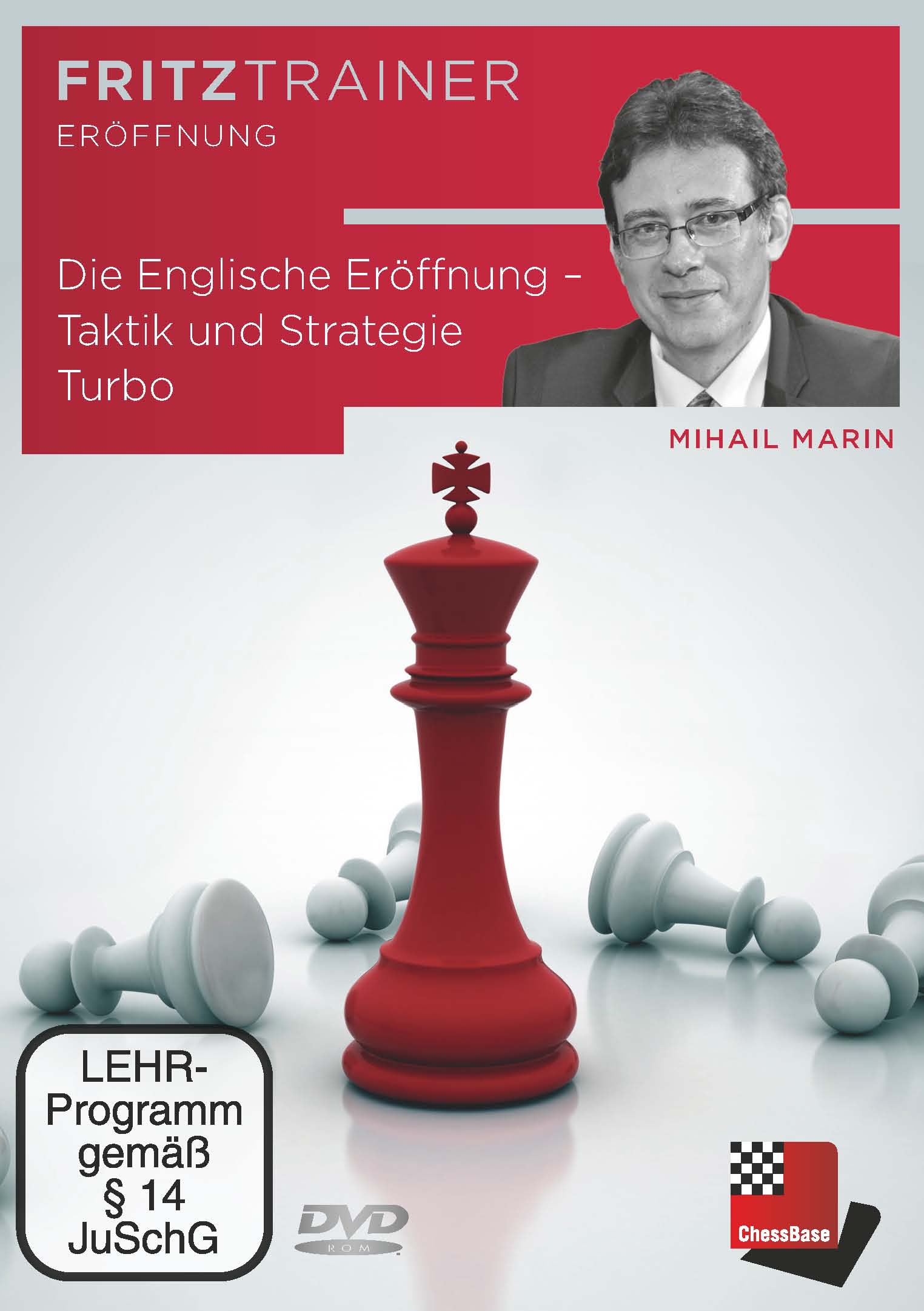 m15698 Schach-DVD-Cover: roter König vor umgefallenen Figuren