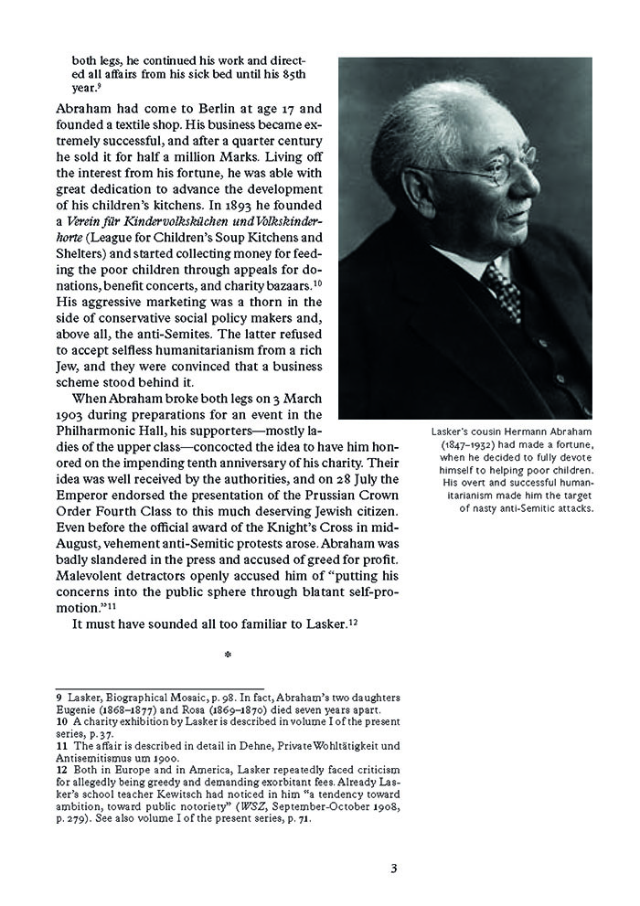 Lasker-Negele_Seite_08 Buchseite mit Porträtfoto eines älteren Mannes rechts