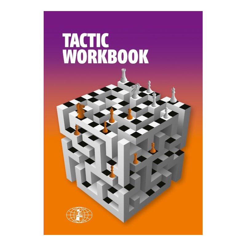 chess-informant-team-tactic-workbook Buchcover: Schachfiguren auf Würfel-Labyrinth