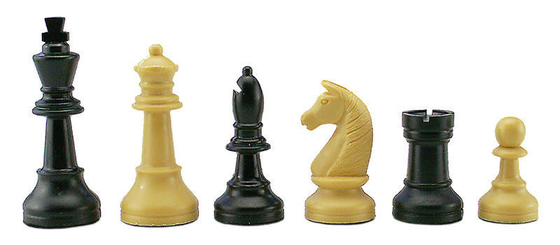 Schachfiguren beige / schwarz – Polybeutel