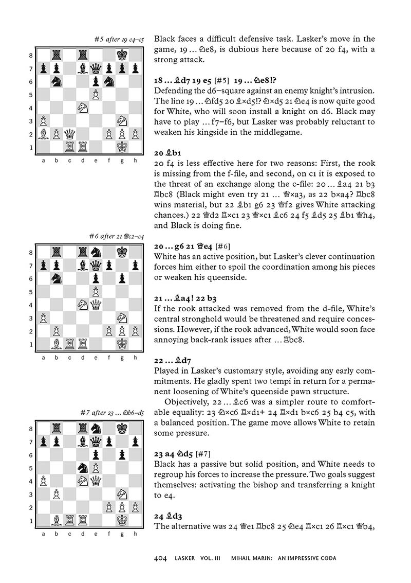 Forster_Lasker_404Q2FDdCkzOE84Y Seite einer Schachpartie mit drei Diagrammen und Text