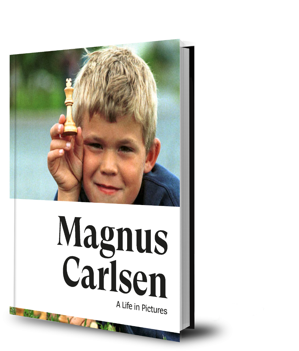 Nahaufnahme eines Jungen auf dem Buchcover mit Schachfigur