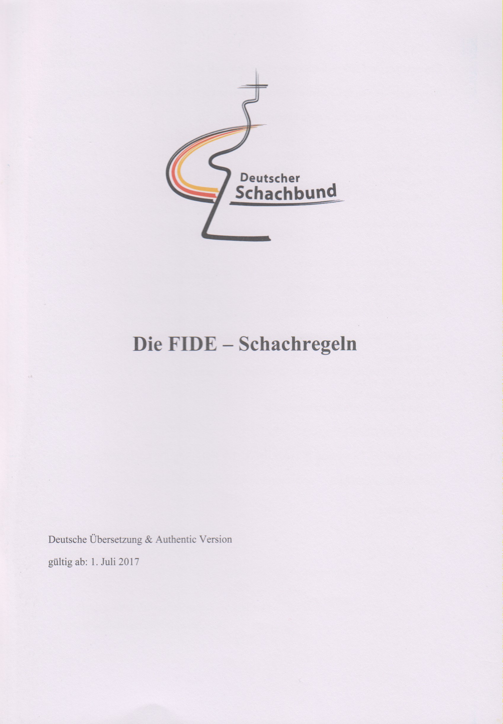 Deutscher Schachbund: FIDE-Schachregeln 2017