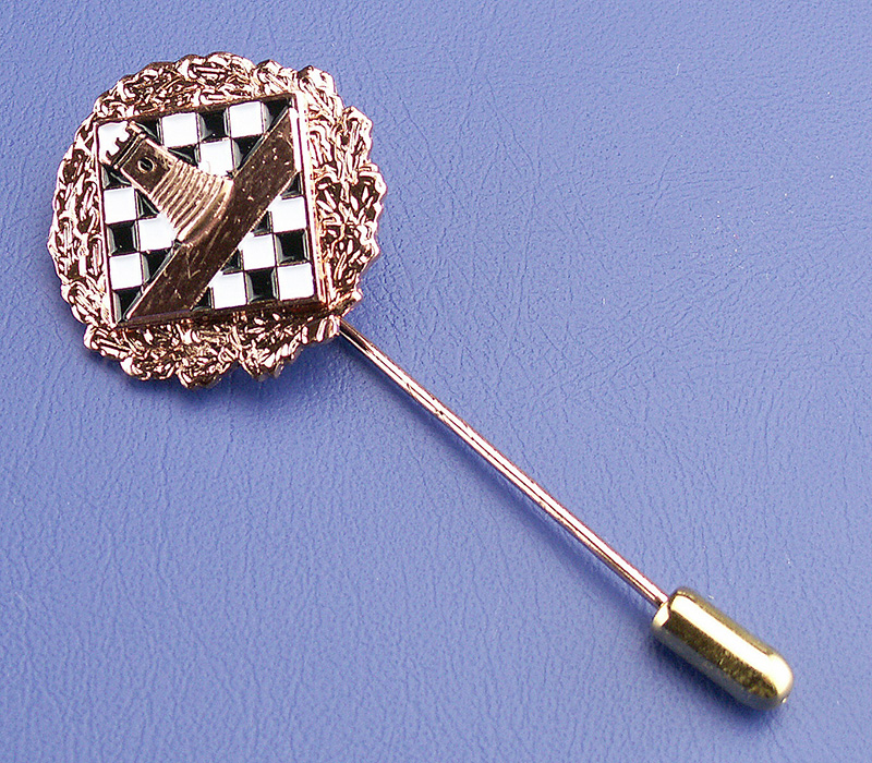 Anstecknadel-Turm-Bronze Goldene Stabnadel mit schwarz-weißem Emblem